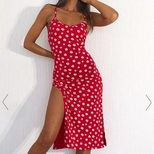 Split cami midi dress